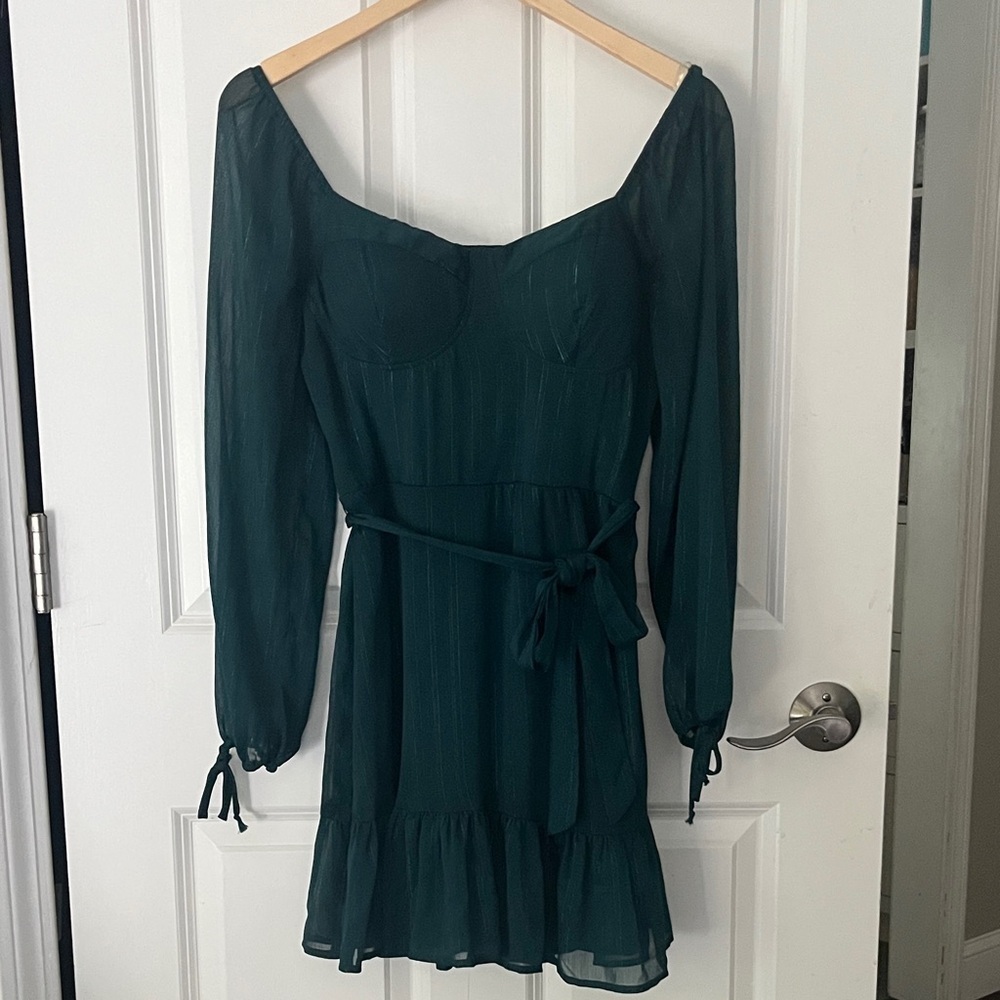 Emerald Green Long Sleeve Mini Dress sz medium